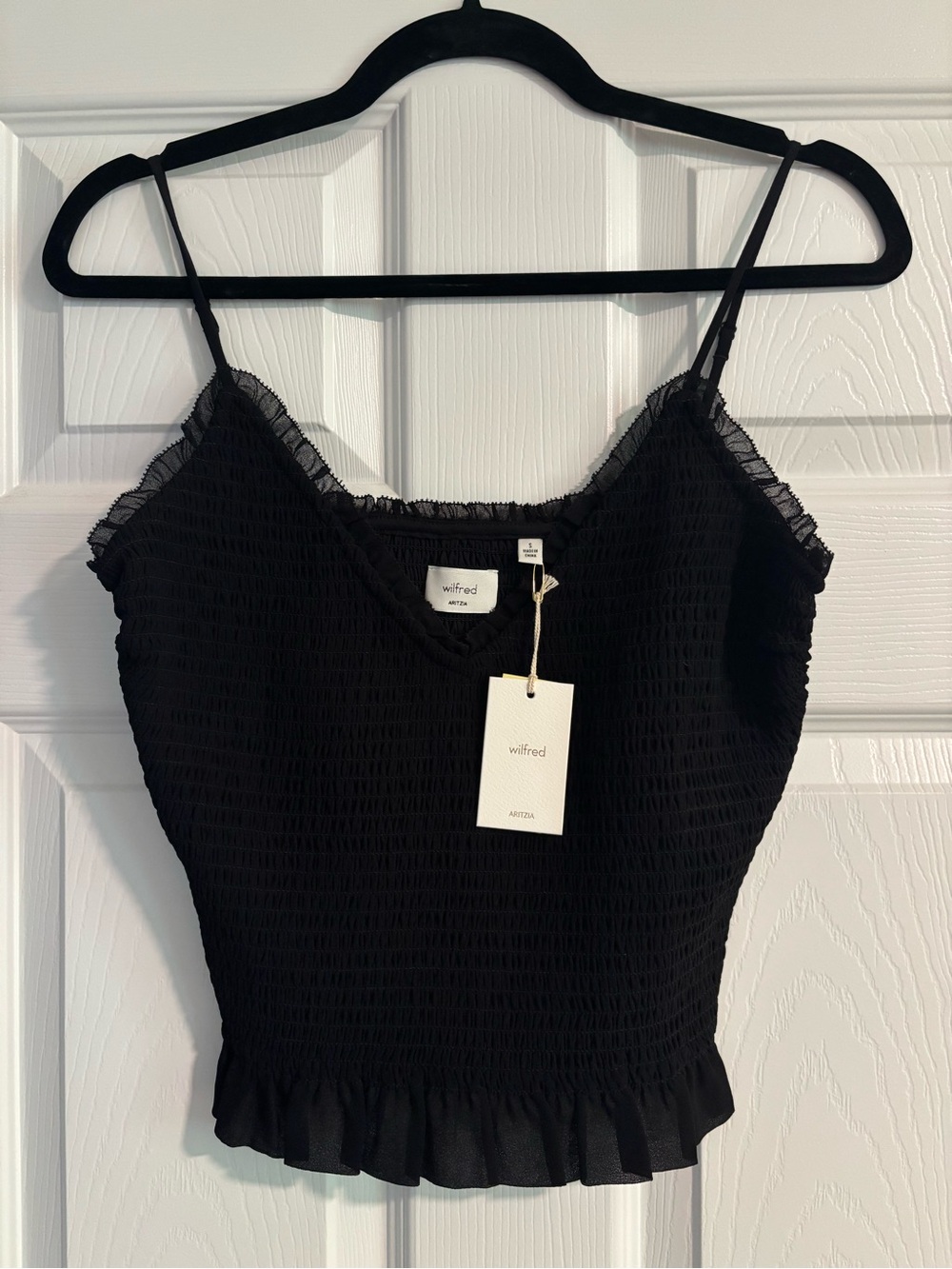 NWT Aritzia Wilfred Tuberose Tank — Black, Size S - Picture 2 of 4